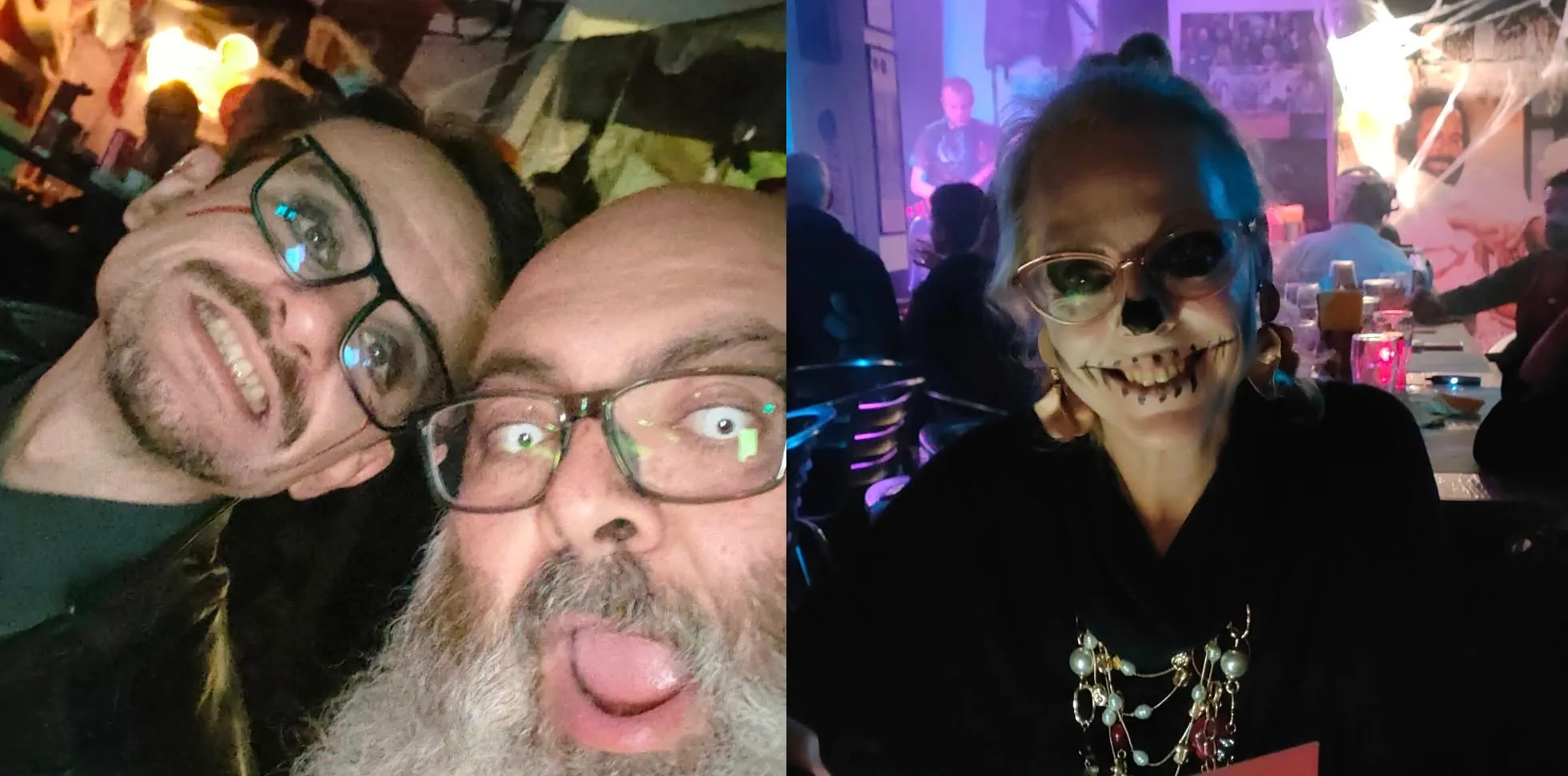 A collage of photos of me, a friend and my girlfriend dressed for Halloween